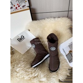 Dolce Gabbana Waterproof Warm Down Boots For Women Coffee