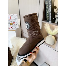 Dolce Gabbana Waterproof Warm Down Boots For Women Coffee
