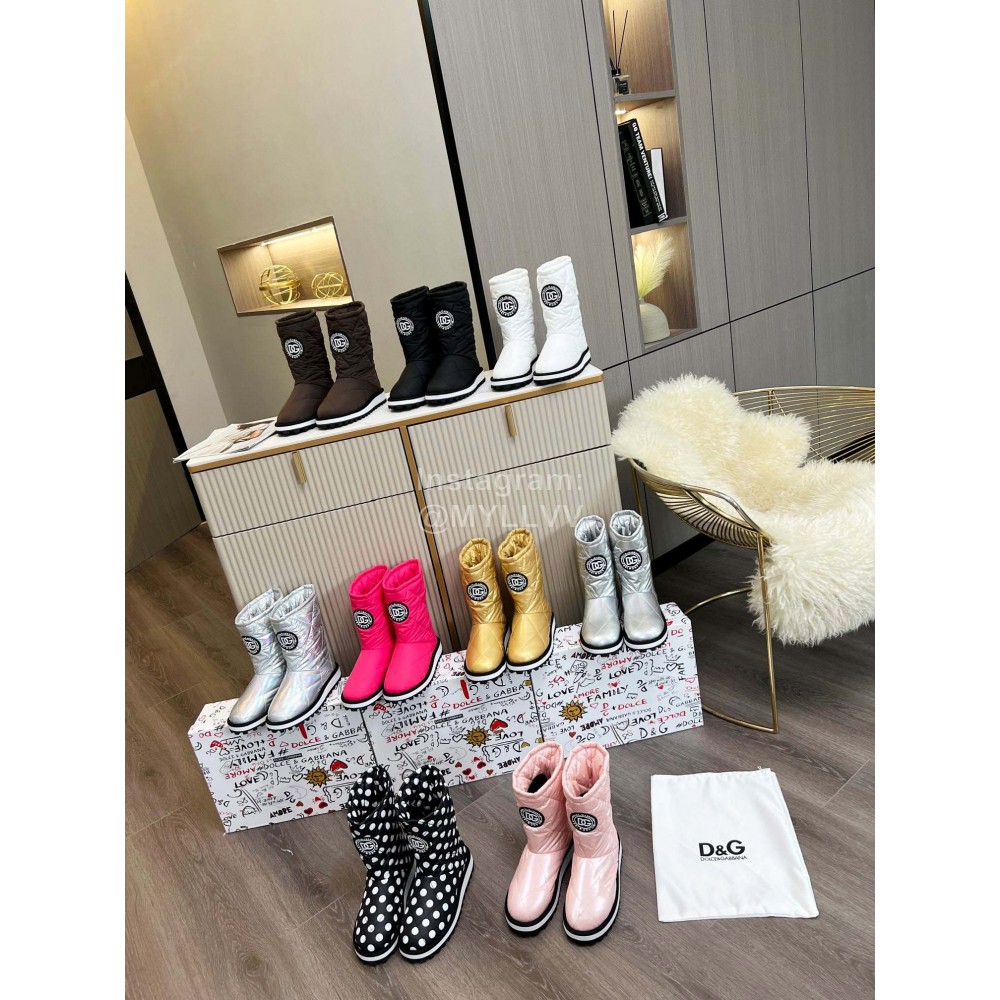 Dolce Gabbana Waterproof Warm Down Boots For Women Pink