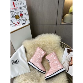 Dolce Gabbana Waterproof Warm Down Boots For Women Pink
