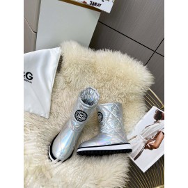 Dolce Gabbana Waterproof Warm Down Boots Silver For Women