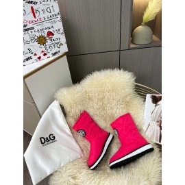 Dolce Gabbana Waterproof Warm Down Boots For Women Red