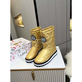 Dolce Gabbana Waterproof Warm Down Boots For Women Gold