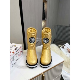 Dolce Gabbana Waterproof Warm Down Boots For Women Gold