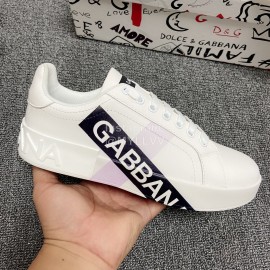 Dolce Gabbana Silk Leather Casual Sneakers For Men And Women 