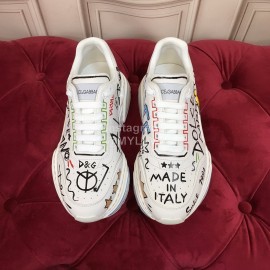 Dolce Gabbana Silk Leather Sneakers For Men And Women Yellow