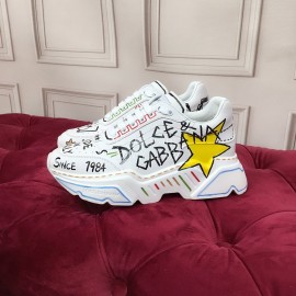 Dolce Gabbana Silk Leather Sneakers For Men And Women Yellow