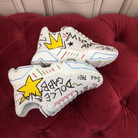 Dolce Gabbana Silk Leather Sneakers For Men And Women Yellow