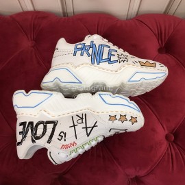 Dolce Gabbana Silk Leather Sneakers For Men And Women Yellow