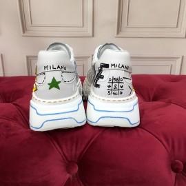 Dolce Gabbana Silk Leather Sneakers For Men And Women Yellow