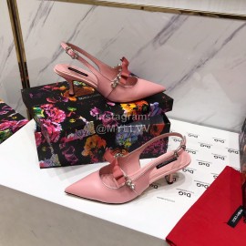 Dolce Gabbana Cowhide Pointed High Heels For Women Pink