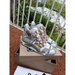 Dolce Gabbana New High Top Color Blocking Sneakers For Men And Women Coffee