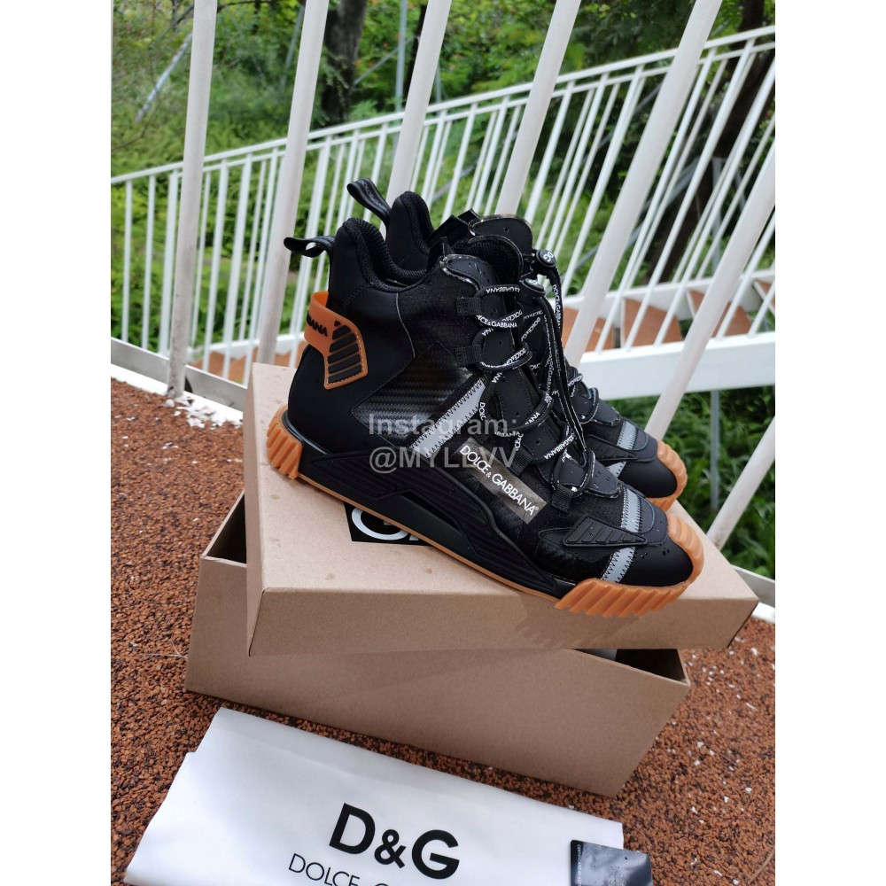 Dolce Gabbana New High Top Color Blocking Sneakers For Men And Women Black