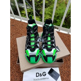 Dolce Gabbana New High Top Color Blocking Sneakers For Men And Women Green