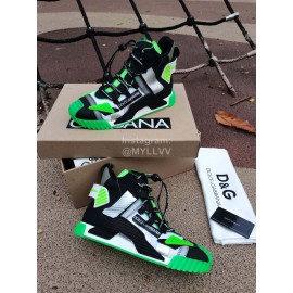 Dolce Gabbana New High Top Color Blocking Sneakers For Men And Women Green