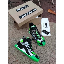 Dolce Gabbana New High Top Color Blocking Sneakers For Men And Women Green