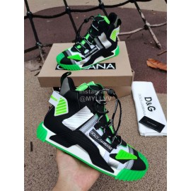 Dolce Gabbana New High Top Color Blocking Sneakers For Men And Women Green