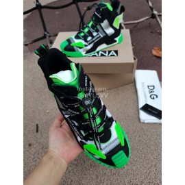 Dolce Gabbana New High Top Color Blocking Sneakers For Men And Women Green