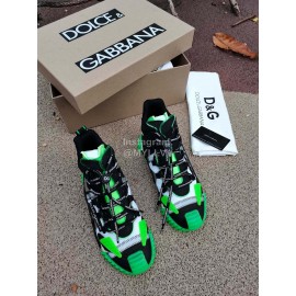 Dolce Gabbana New High Top Color Blocking Sneakers For Men And Women Green