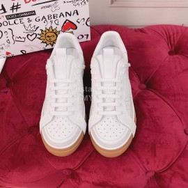 Dolce Gabbana New Silk Leather Casual Sneakers For Women Tan