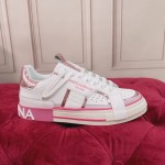 Dolce Gabbana New Silk Leather Casual Sneakers For Women Pink