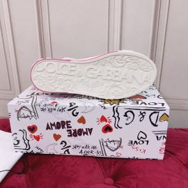 Dolce Gabbana New Silk Leather Casual Sneakers For Women Pink