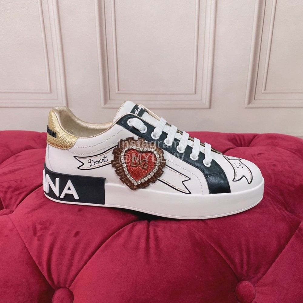 Dolce Gabbana New Silk Leather Casual Sneakers For Women 