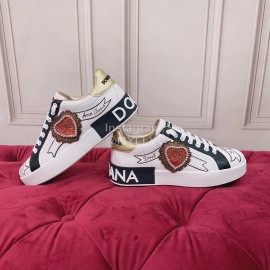 Dolce Gabbana New Silk Leather Casual Sneakers For Women 