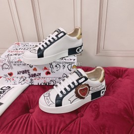 Dolce Gabbana New Silk Leather Casual Sneakers For Women 