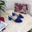 Dolce Gabbana Cowhide Thick High Heeled Slippers For Women Blue