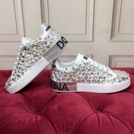 Dolce Gabbana New Silk Leather Casual Shoes For Women 
