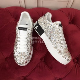 Dolce Gabbana New Silk Leather Lace Up Casual Shoes For Women 