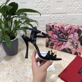 Dolce Gabbana Cowhide High Heeled Sandals For Women Black