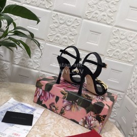 Dolce Gabbana Cowhide High Heeled Sandals For Women Black