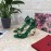 Dolce Gabbana Cowhide Chain High Heeled Sandals For Women Green