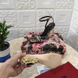 Dolce Gabbana Cowhide Diamond High Heeled Sandals For Women