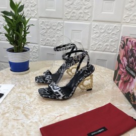 Dolce Gabbana Fashion Cowhide Diamond High Heeled Sandals For Women 