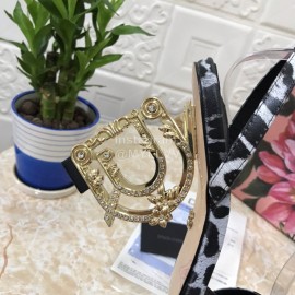 Dolce Gabbana Fashion Cowhide Diamond High Heeled Sandals For Women 