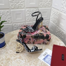 Dolce Gabbana Fashion Cowhide Diamond High Heeled Sandals For Women 