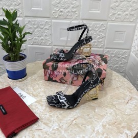 Dolce Gabbana Fashion Cowhide Diamond High Heeled Sandals For Women 