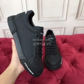 Dolce Gabbana Silk Cowhide Casual Sneakers For Women Black