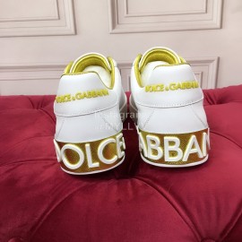 Dolce Gabbana Silk Cowhide Casual Sneakers For Women Yellow