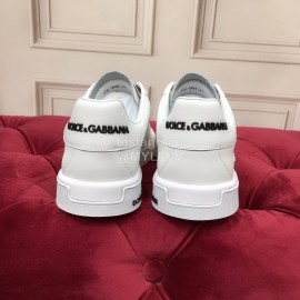 Dolce Gabbana Silk Cowhide Casual Sneakers For Men And Women White