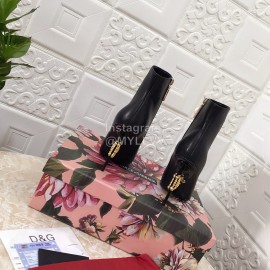 Dolce Gabbana Cowhide Pointed High Heel Boots For Women Black