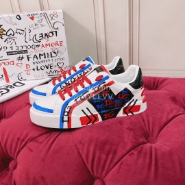 Dolce Gabbana Silk Cowhide Casual Sneakers For Women Blue