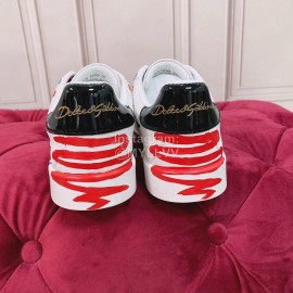 Dolce Gabbana Silk Cowhide Casual Sneakers For Women Blue