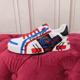 Dolce Gabbana Silk Cowhide Casual Sneakers For Women Blue