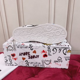 Dolce Gabbana Silk Cowhide Casual Sneakers For Women Blue