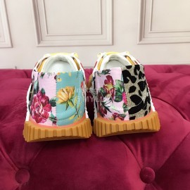 Dolce Gabbana Fashion Lace Up Casual Shoes For Women Green