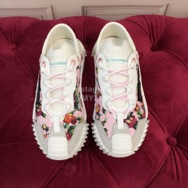 Dolce Gabbana Fashion Lace Up Casual Shoes For Women Pink